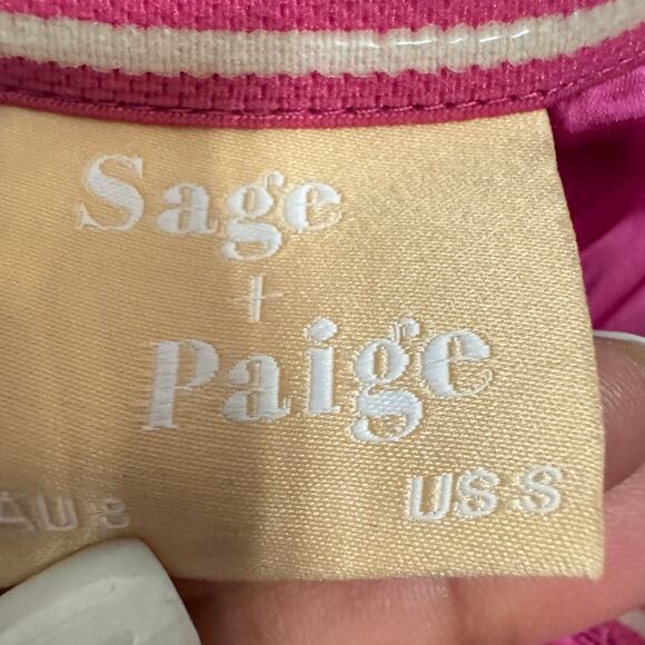 Sage + Paige Dress Womens Small Hot Pink Satin Ruched Side Mini Barbie Party - Picture 5 of 8